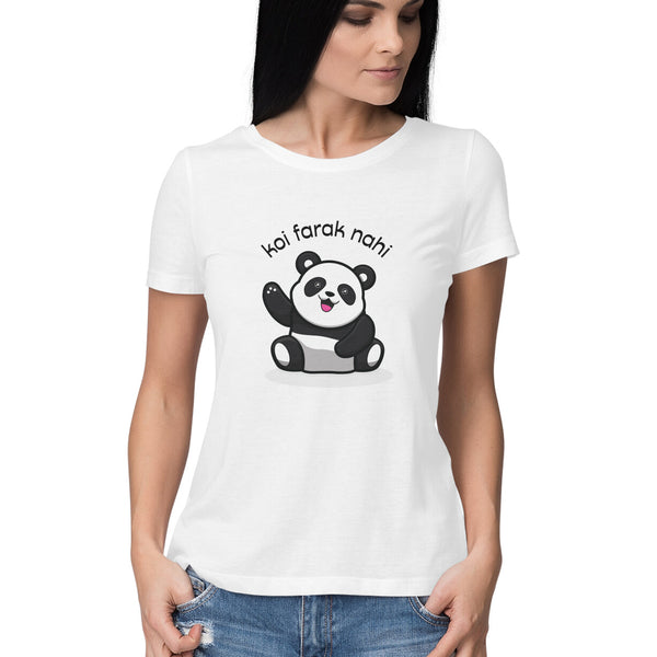 Typographic Print Half Sleeve Cotton T-shirt for Women