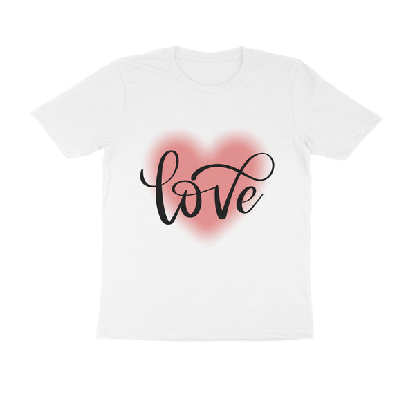 Love Typography Print Half Sleeves Cotton T-shirt for Men