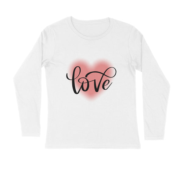 Love Typography Print Full Sleeves Cotton T-shirt for Men