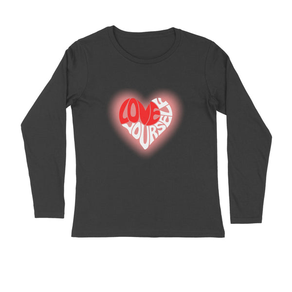 Love-Yourself Typography Print Full Sleeves Cotton  T-shirt for Men