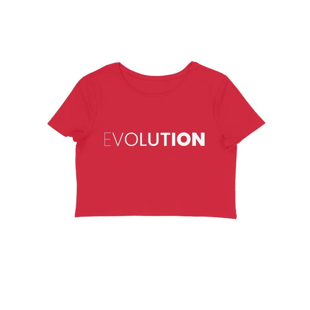 Evolution Typographic Print Cotton Crop Top for Women - GottaGo.in
