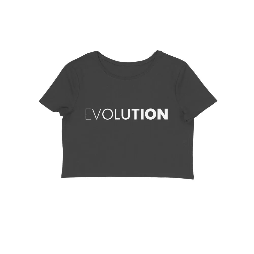 Evolution Typographic Print Cotton Crop Top for Women - GottaGo.in
