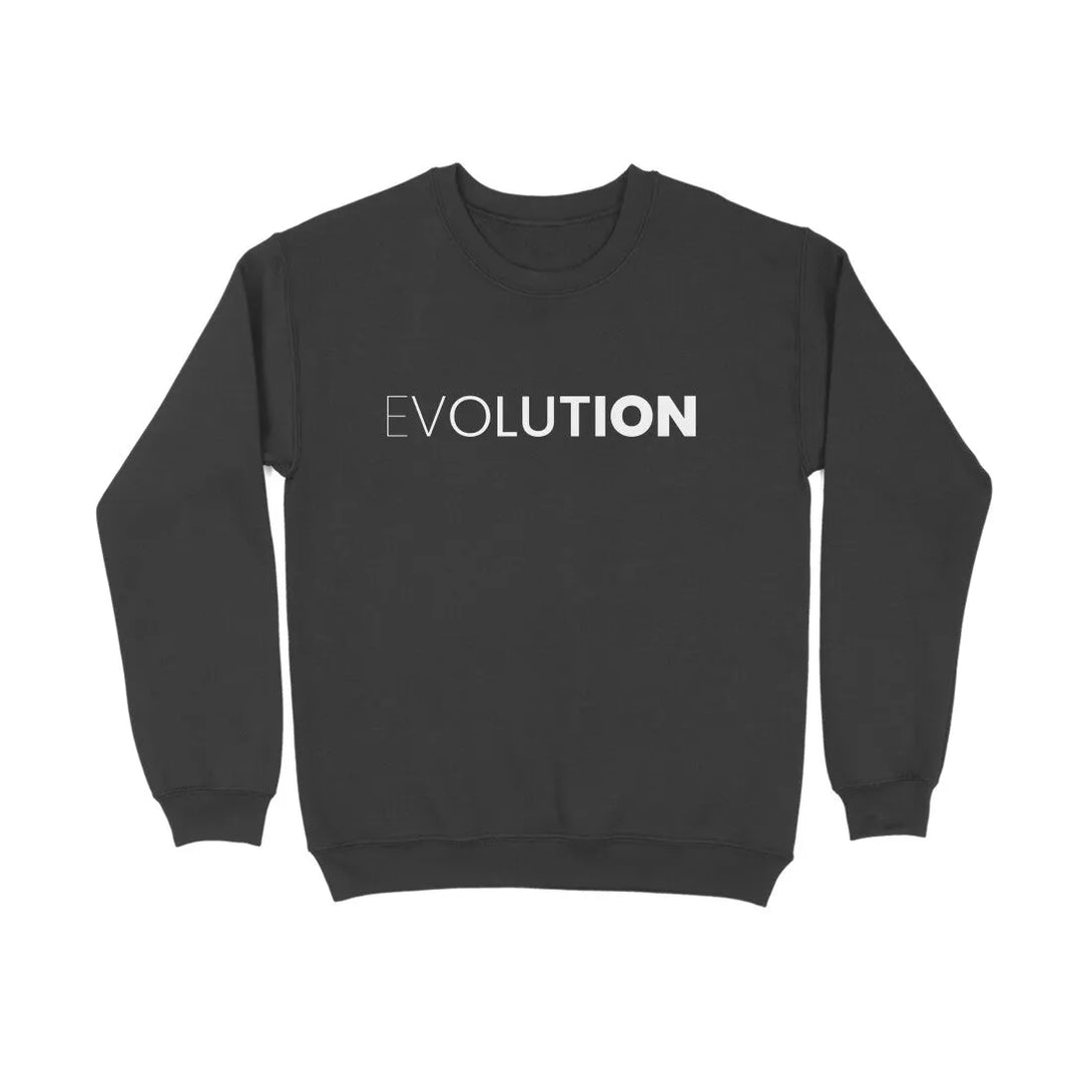 Evolution Typography Print Unisex Cotton Sweatshirt - GottaGo.in