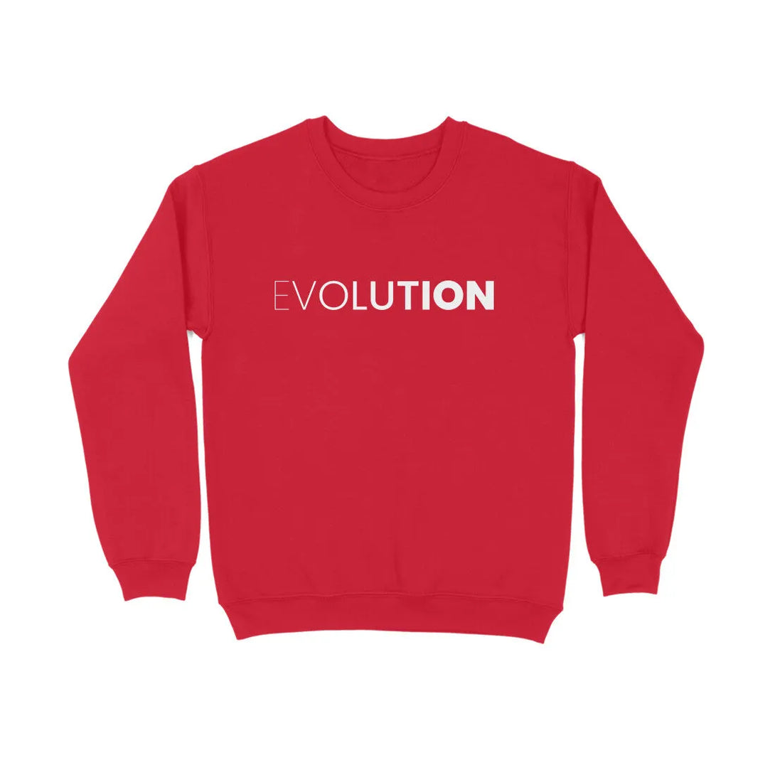 Evolution Typography Print Unisex Cotton Sweatshirt - GottaGo.in