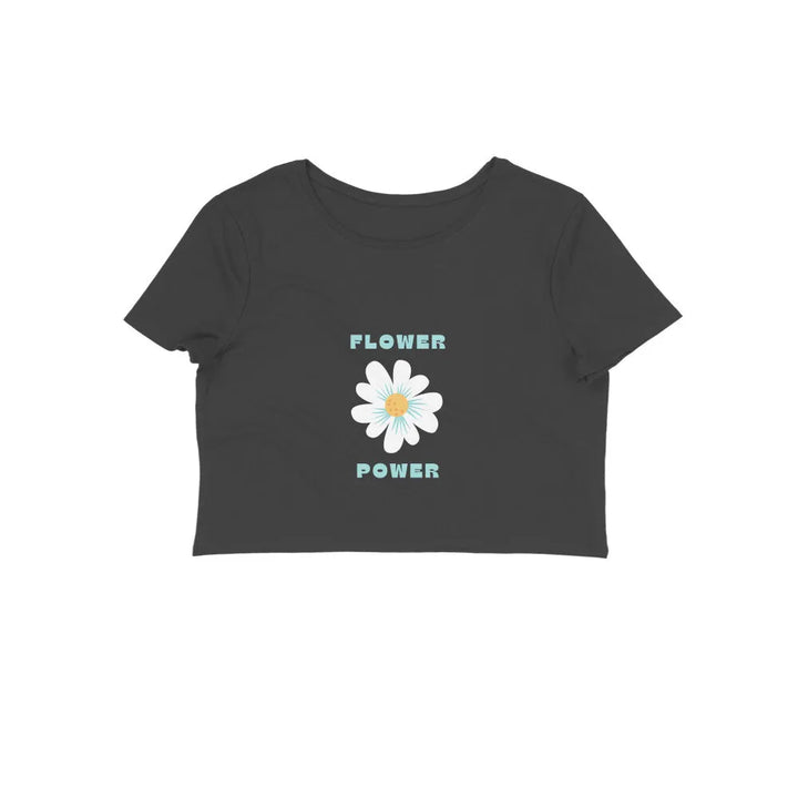 Flower Graphic Print Cotton Crop Top for Women - GottaGo.in