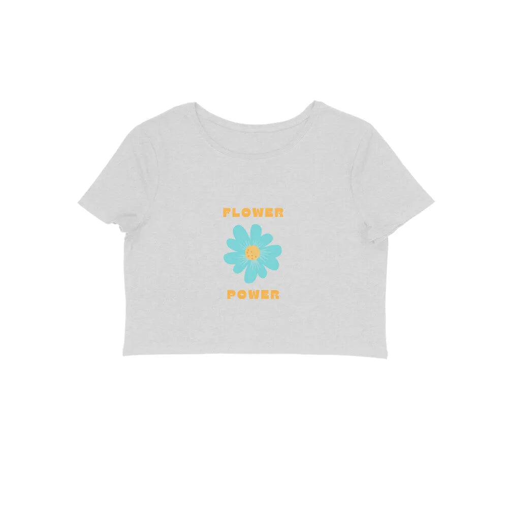Flower Graphic Print Cotton Crop Top for Women - GottaGo.in