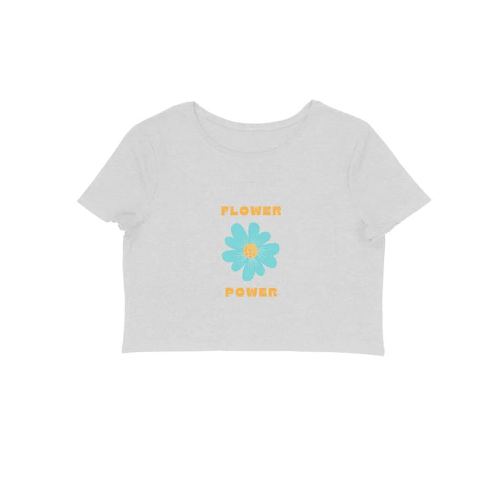 Flower Graphic Print Cotton Crop Top for Women - GottaGo.in