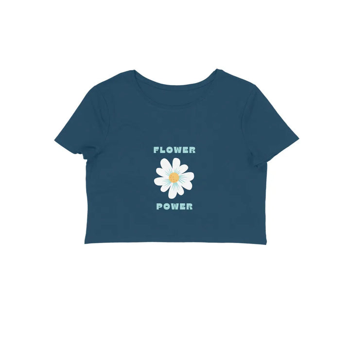 Flower Graphic Print Cotton Crop Top for Women - GottaGo.in