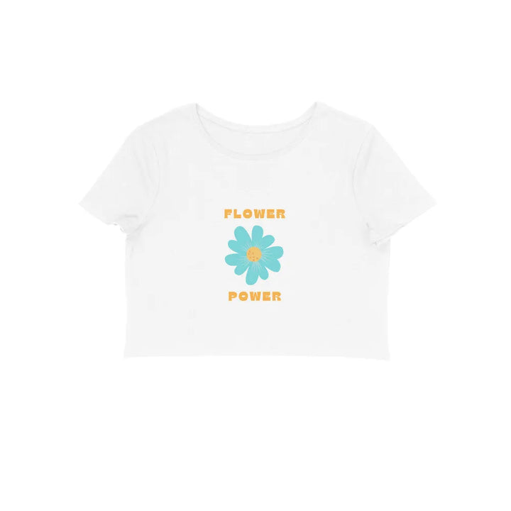 Flower Graphic Print Cotton Crop Top for Women - GottaGo.in