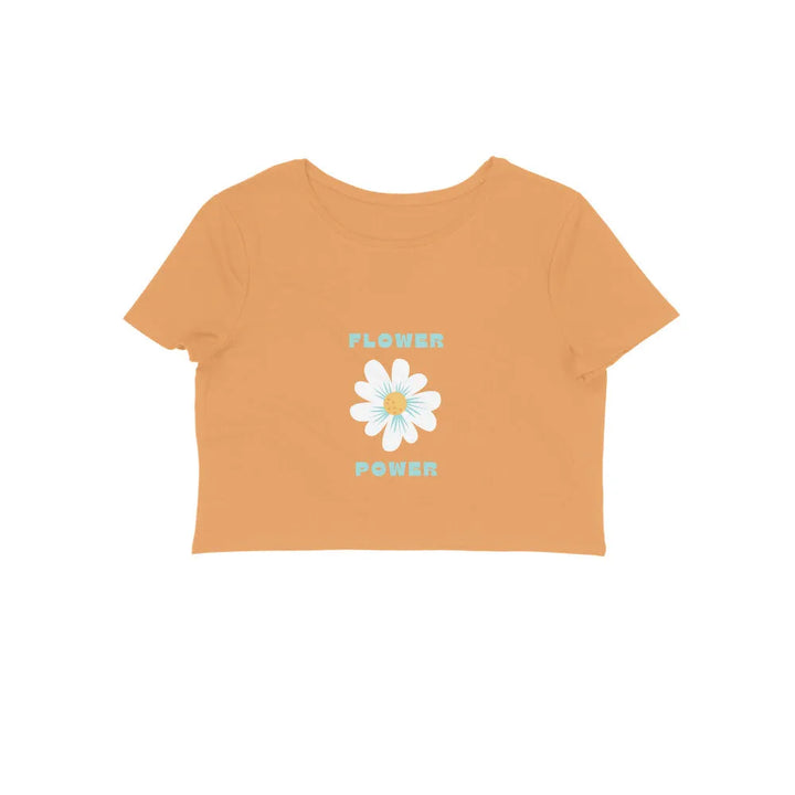 Flower Graphic Print Cotton Crop Top for Women - GottaGo.in