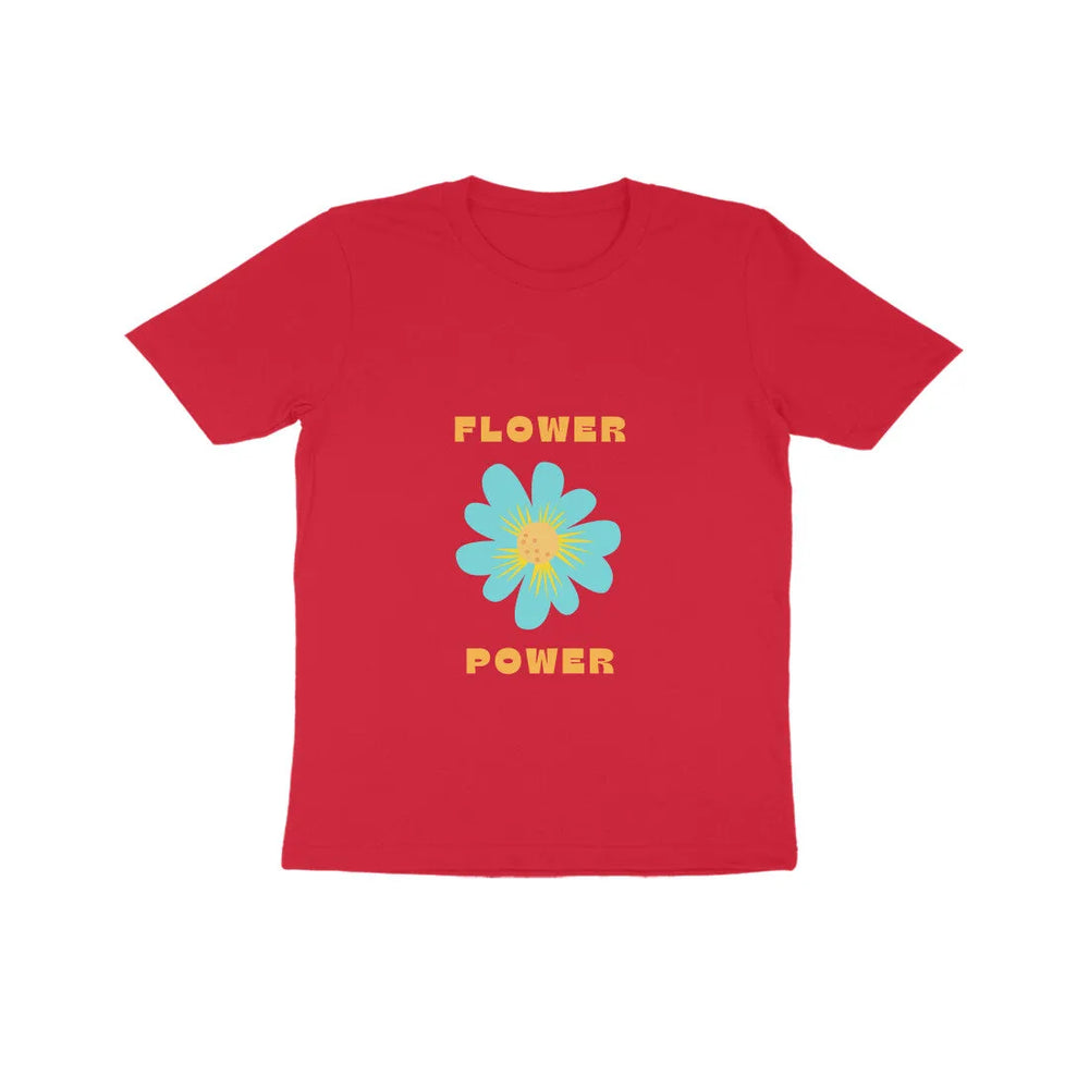 Flower Power Graphic Print Cotton Half Sleeve T-Shirt For Kids - GottaGo.in