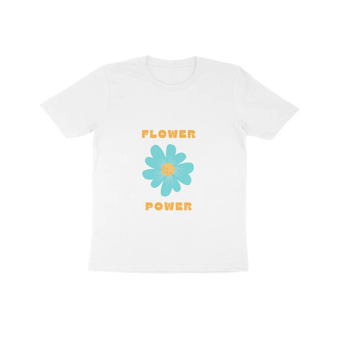 Flower Power Graphic Print Cotton Half Sleeve T-Shirt For Kids - GottaGo.in