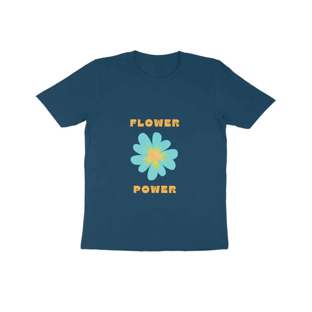 Flower Power Graphic Print Cotton Half Sleeve T-Shirt For Kids - GottaGo.in