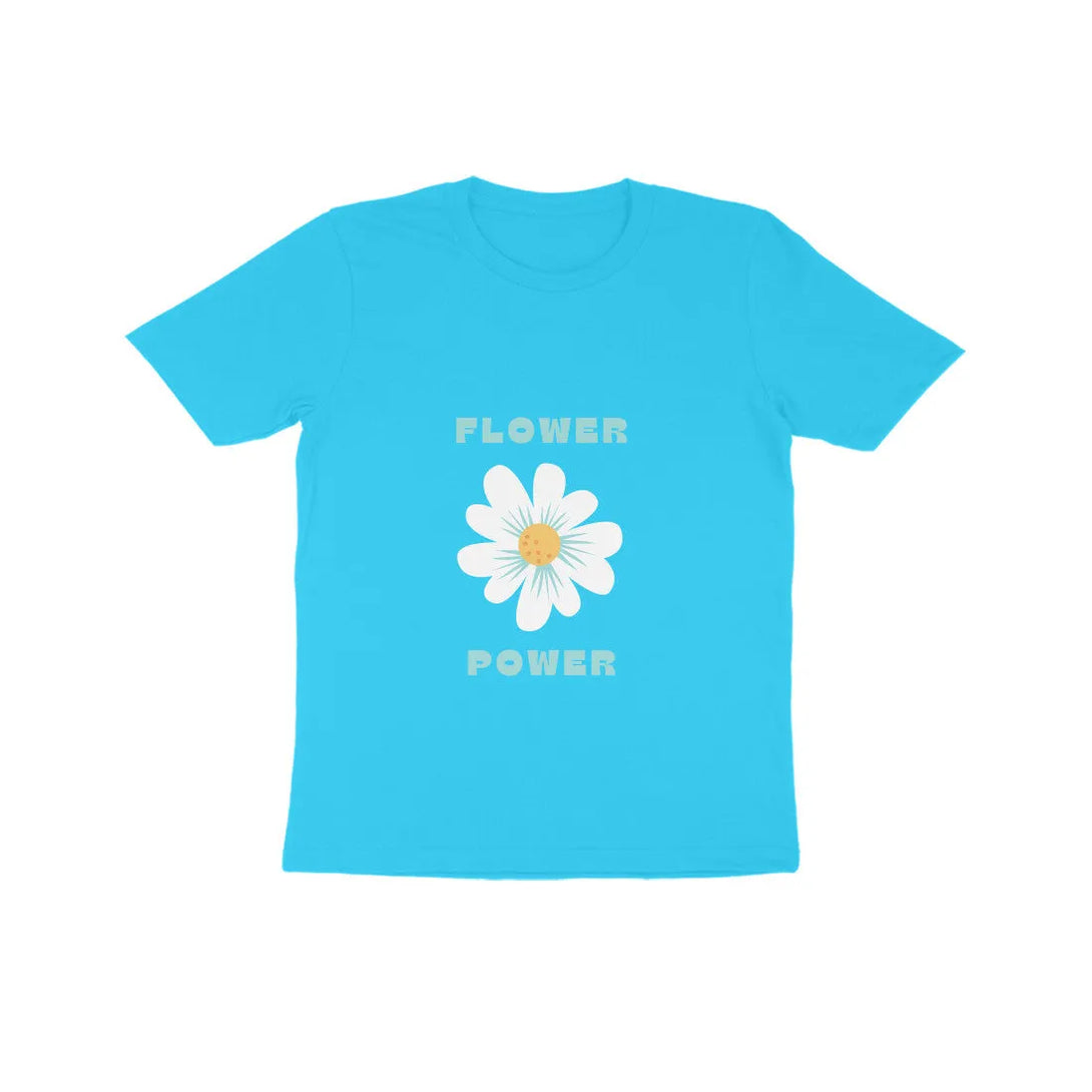 Flower Power Graphic Print Cotton Half Sleeve T-Shirt For Kids - GottaGo.in