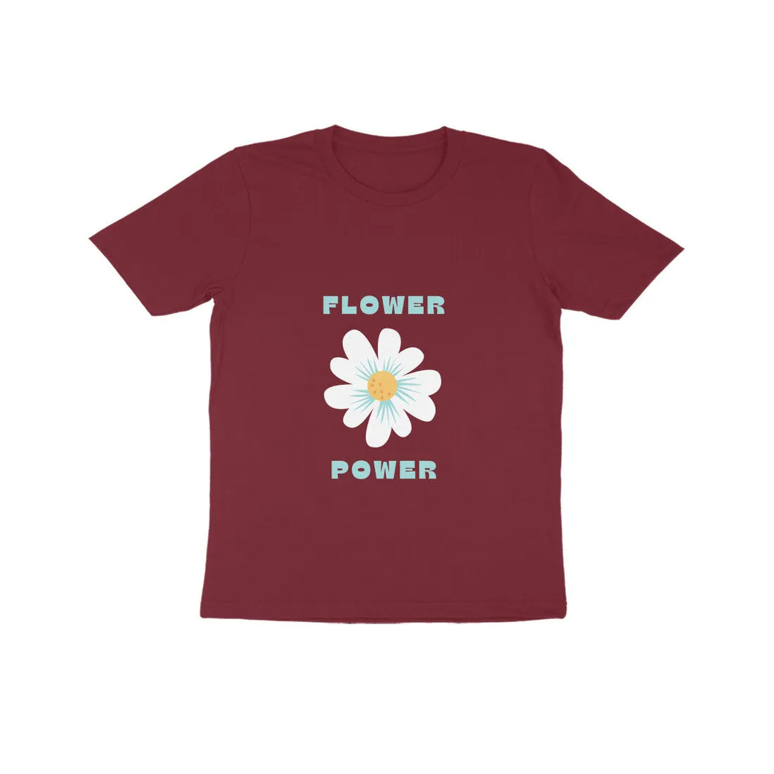Flower Power Graphic Print Cotton Half Sleeve T-Shirt For Kids - GottaGo.in