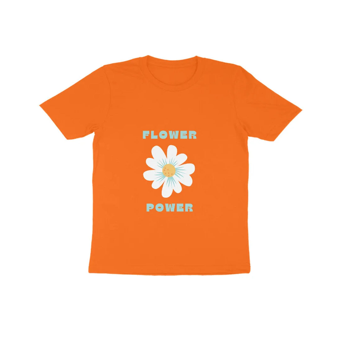 Flower Power Graphic Print Cotton Half Sleeve T-Shirt For Kids - GottaGo.in