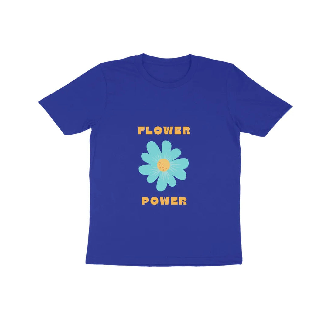 Flower Power Graphic Print Cotton Half Sleeve T-Shirt For Kids - GottaGo.in