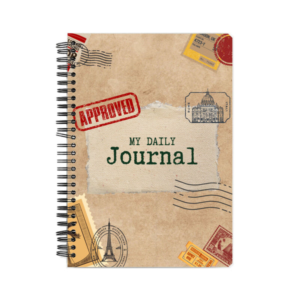 Travel Journal Graphic Cover A5 150 Page Spiral Notebook