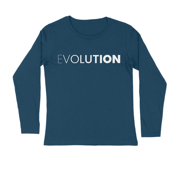 Evolution Typography Print Full Sleeves T-shirt for Men