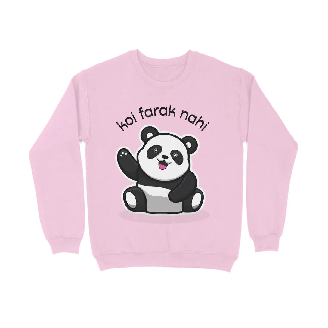 Koi Farak Nahi Typographic Print Unisex Cotton Sweatshirt - GottaGo.in