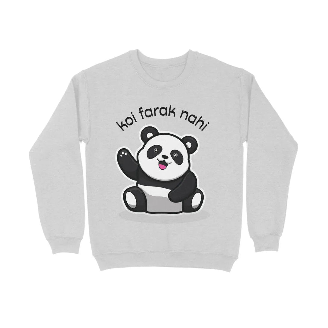 Koi Farak Nahi Typographic Print Unisex Cotton Sweatshirt - GottaGo.in