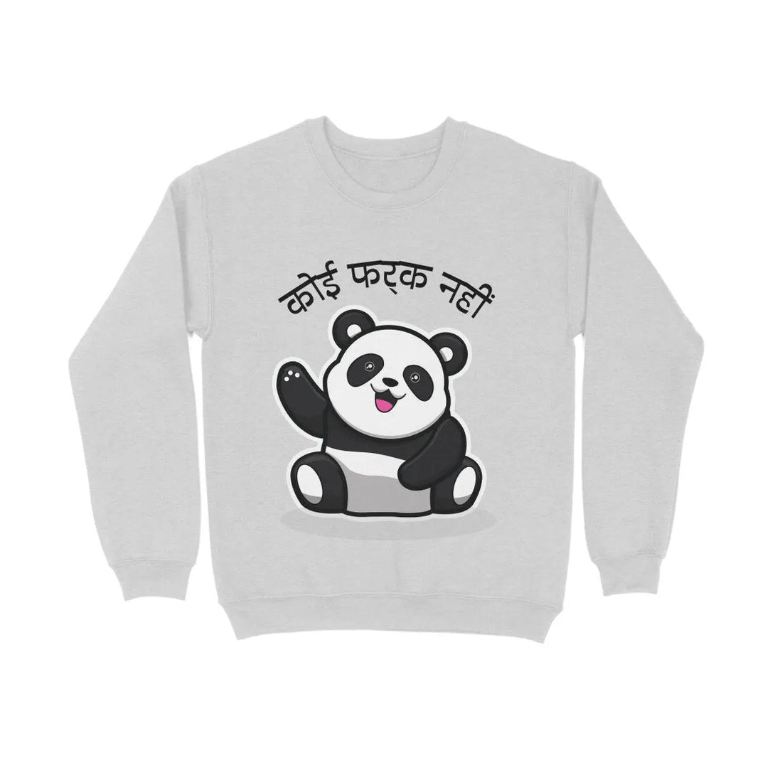 Koi Farak Nahi Typography Print Unisex Cotton Sweatshirt - GottaGo.in