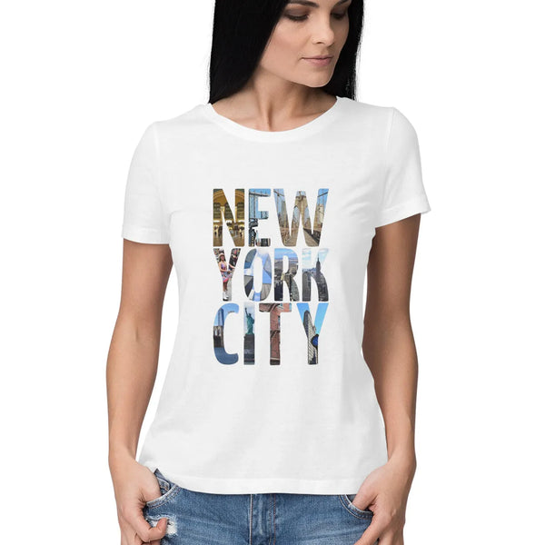 Typography Print Half Sleeves Cotton T-shirt for women - GottaGo.in