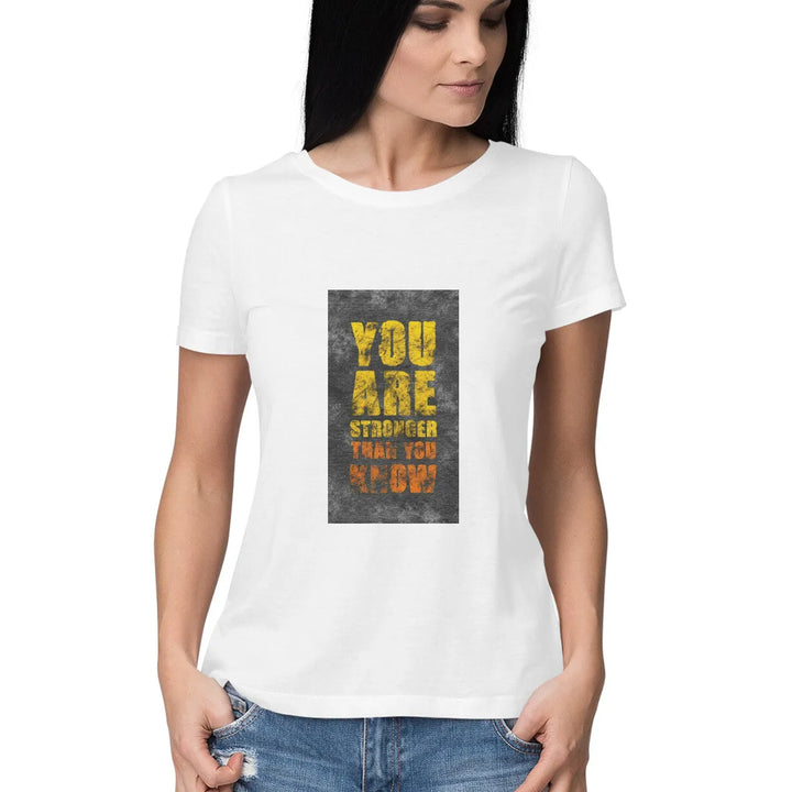 Typography Print Half Sleeves Cotton T-shirt for women - GottaGo.in