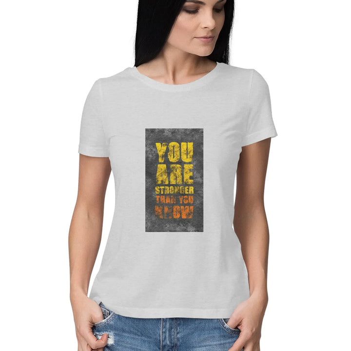 Typography Print Half Sleeves Cotton T-shirt for women - GottaGo.in