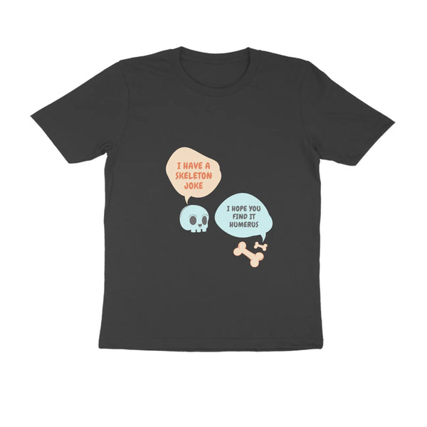 Humerus Graphic Print Round Neck Cotton T-Shirt For Men in Solid Colour - GottaGo.in