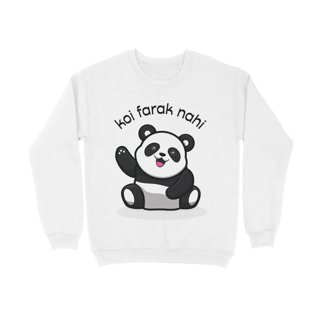 Koi Farak Nahi Typographic Print Unisex Cotton Sweatshirt - GottaGo.in