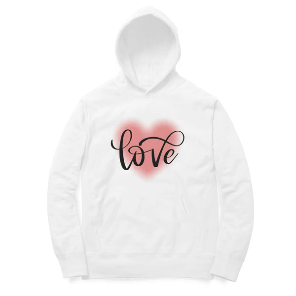 Love Typographic Print Cotton Hoodie For Men and Women - GottaGo.in