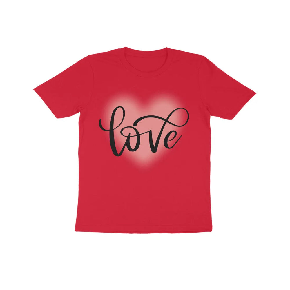 Love Typography Print Cotton Half Sleeves T-Shirt For Kids - GottaGo.in