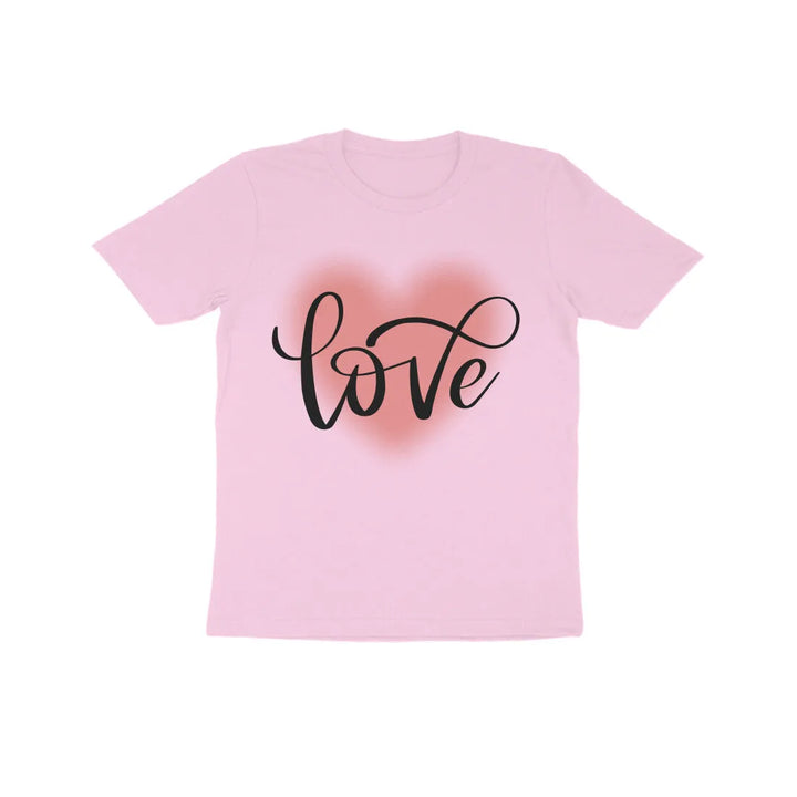 Love Typography Print Cotton Half Sleeves T-Shirt For Kids - GottaGo.in