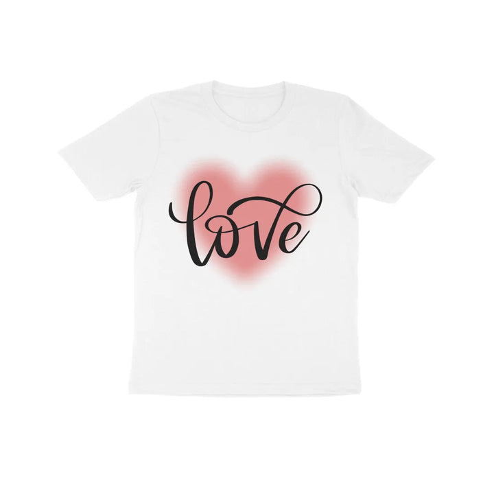 Love Typography Print Cotton Half Sleeves T-Shirt For Kids - GottaGo.in