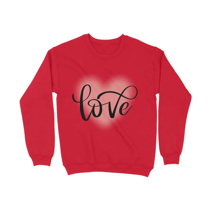 Love Typography Print Unisex Cotton Sweatshirt - GottaGo.in