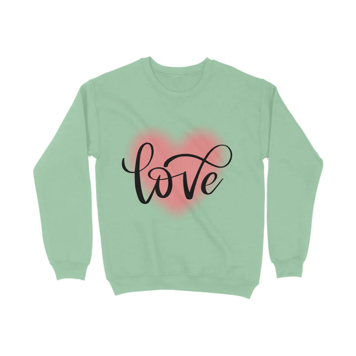 Love Typography Print Unisex Cotton Sweatshirt - GottaGo.in