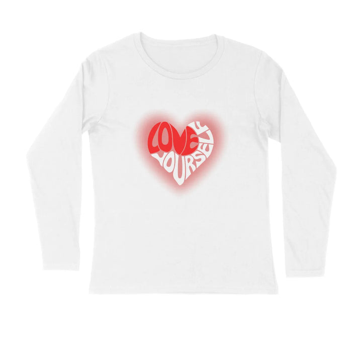 Love-Yourself Typography Print Full Sleeves Cotton T-shirt for Men - GottaGo.in