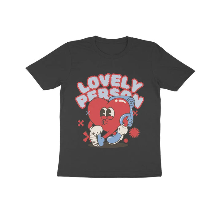 Lovely-Person Typographic Print Cotton Half Sleeves T-shirt for Kids - GottaGo.in