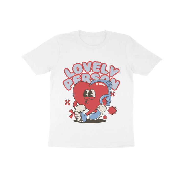Lovely-Person Typographic Print Cotton Half Sleeves T-shirt for Kids - GottaGo.in