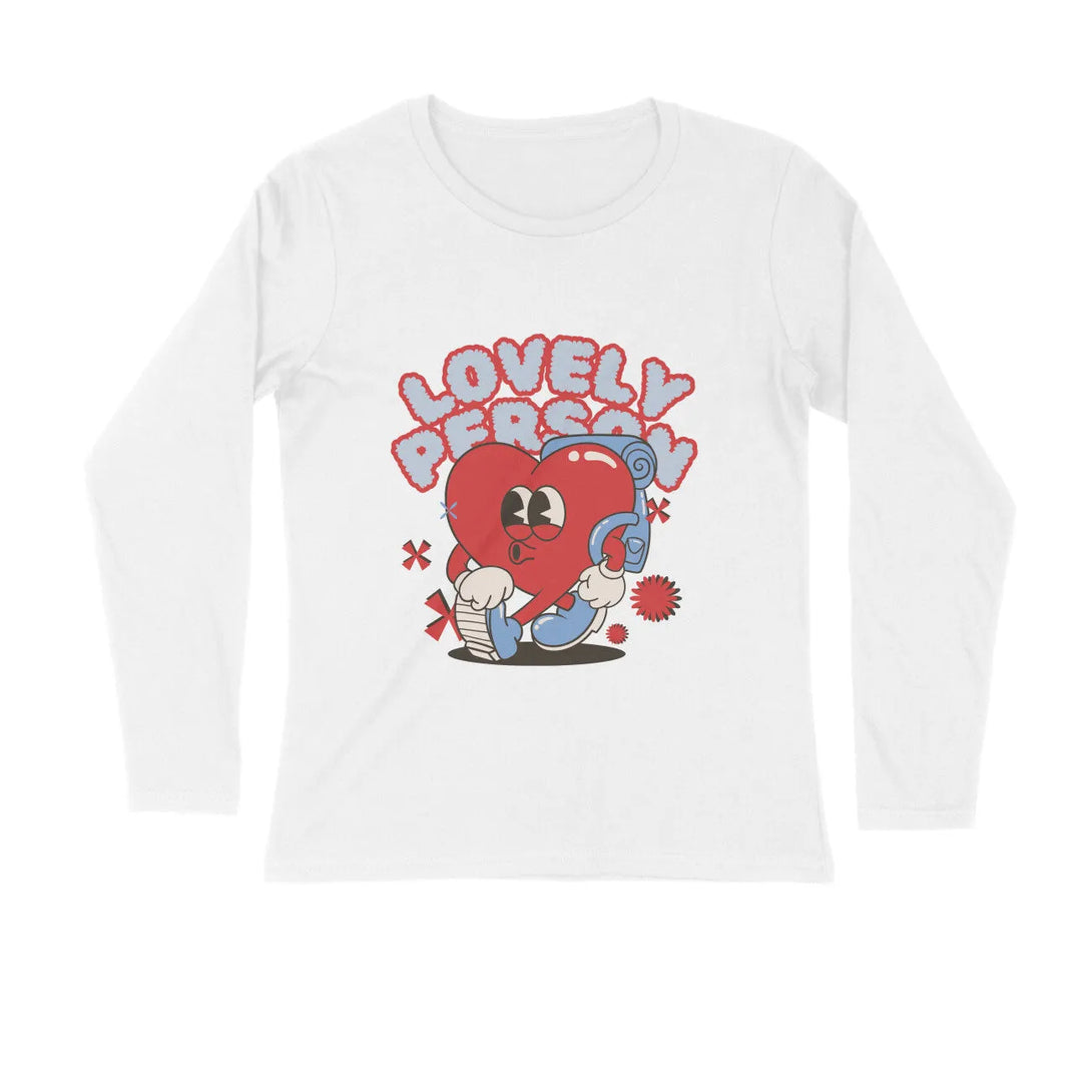 Lovely-Person Typography Print Full Sleeves Cotton T-shirt for Men - GottaGo.in