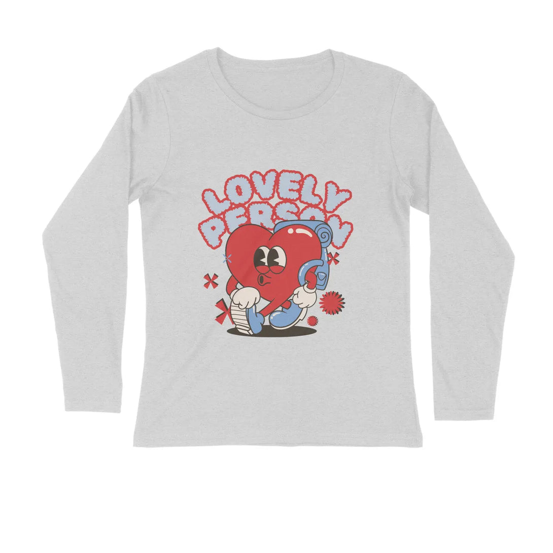 Lovely-Person Typography Print Full Sleeves Cotton T-shirt for Men - GottaGo.in