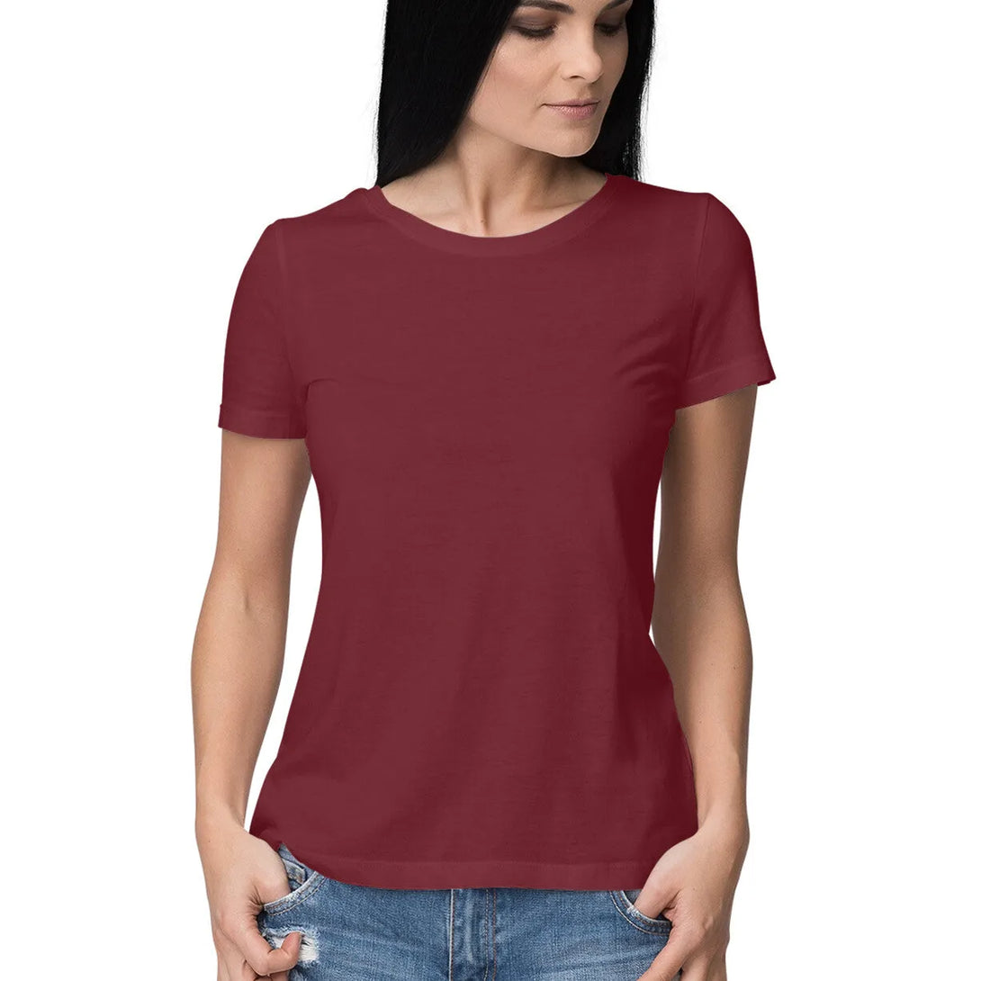 Plain Half Sleeve Cotton T-shirt for Women - GottaGo.in