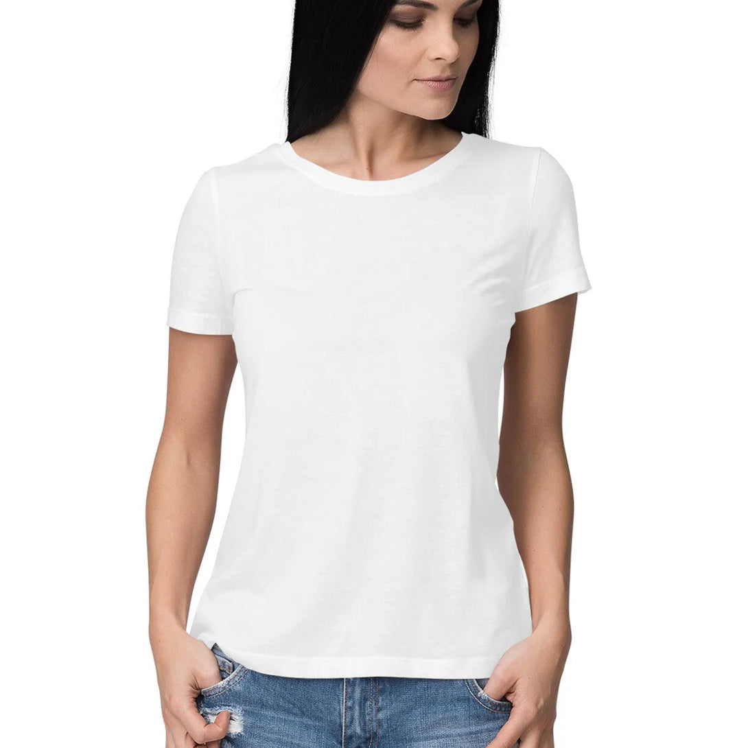 Plain Half Sleeve Cotton T-shirt for Women - GottaGo.in