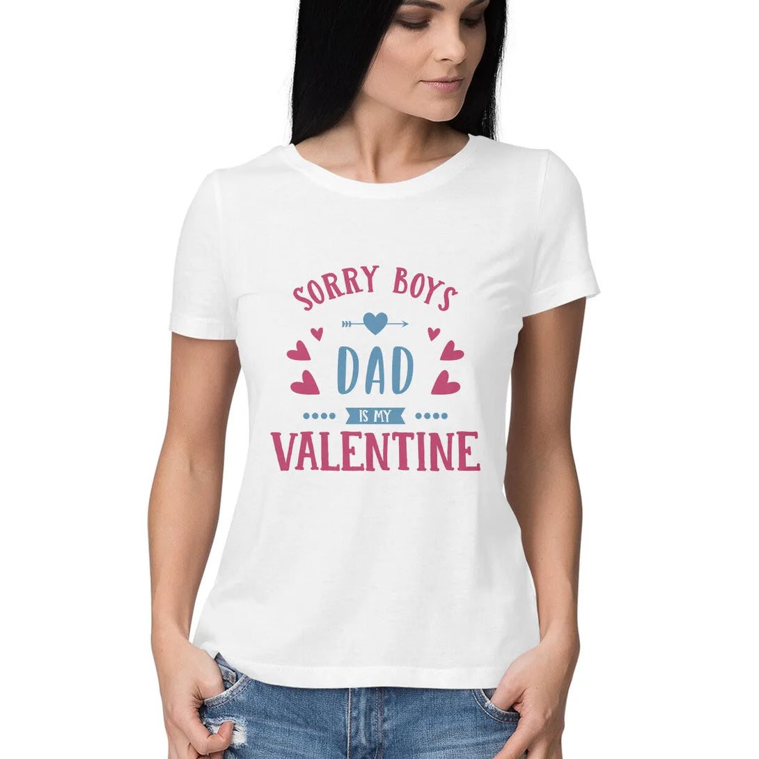 Sorry-Boys Typographic Half Sleeves Cotton T-shirt for Women - GottaGo.in