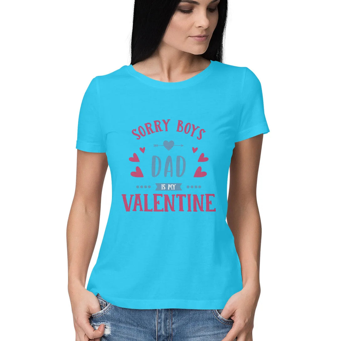 Sorry-Boys Typographic Half Sleeves Cotton T-shirt for Women - GottaGo.in