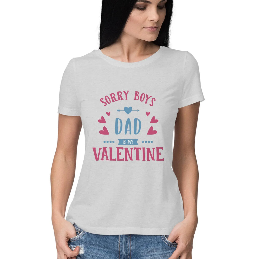 Sorry-Boys Typographic Half Sleeves Cotton T-shirt for Women - GottaGo.in