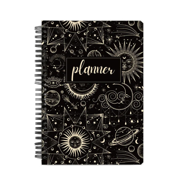 Starry Night Graphic Print Cover A5 150 Page Spiral Notebook - GottaGo.in