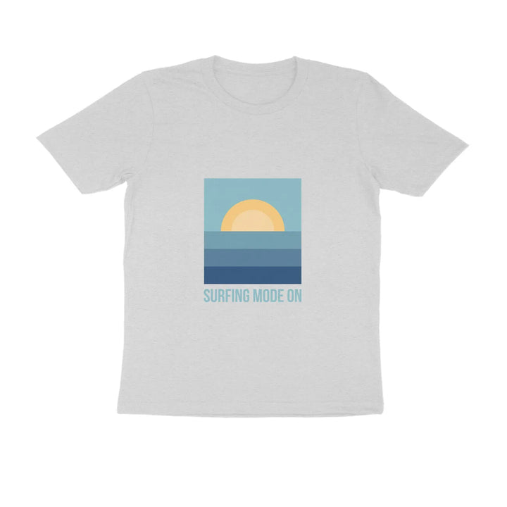 Surfing Mode Typography Print Round Neck Cotton T-Shirt for Men in Solid Colour - GottaGo.in