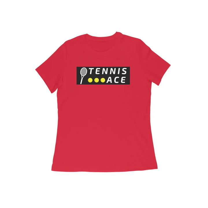 Tennis Ace Typographic Print Round Neck T-shirt for Women - GottaGo.in